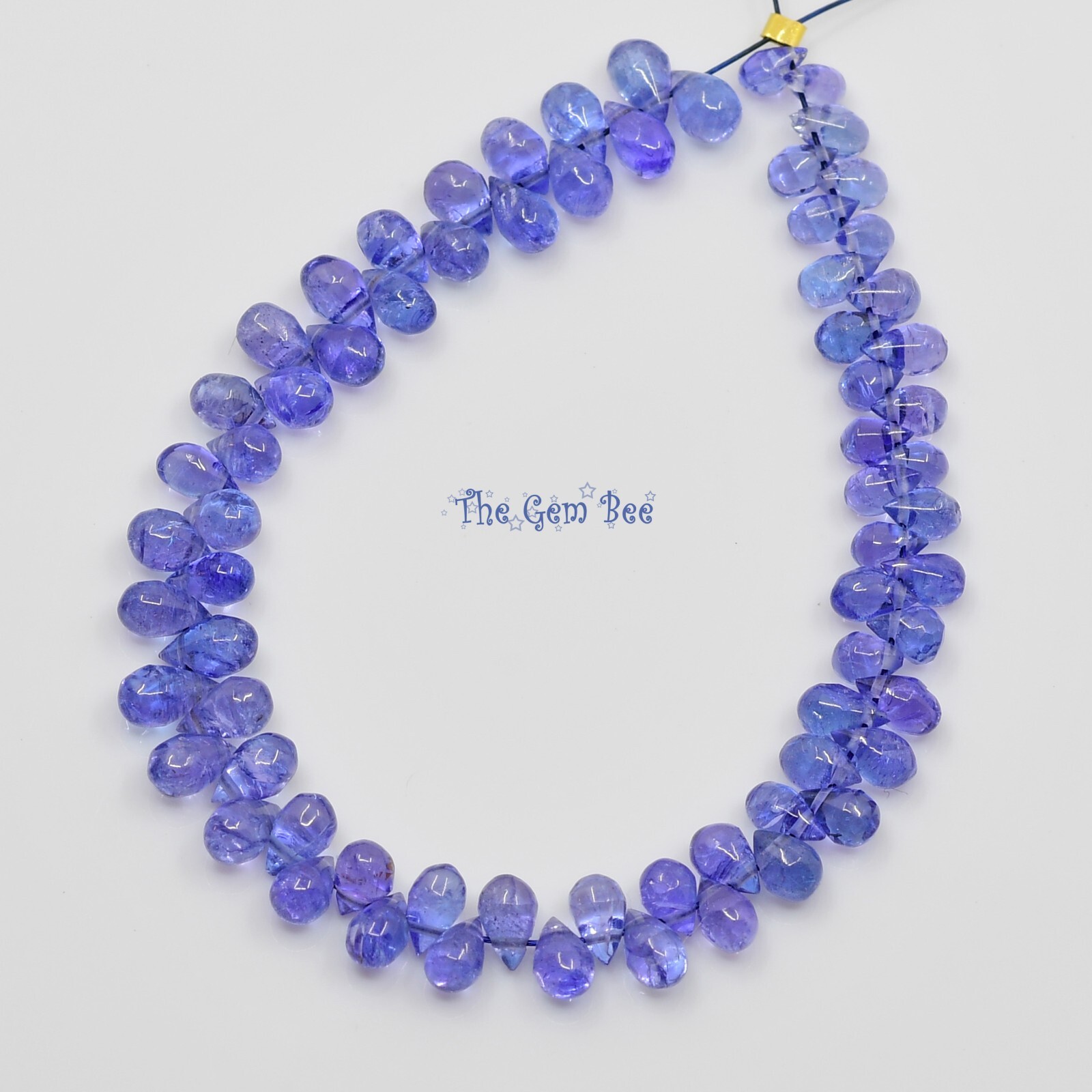 Gem Grade Tanzanite Smooth Full Teardrop Briolette Bead 5 Inch Strand