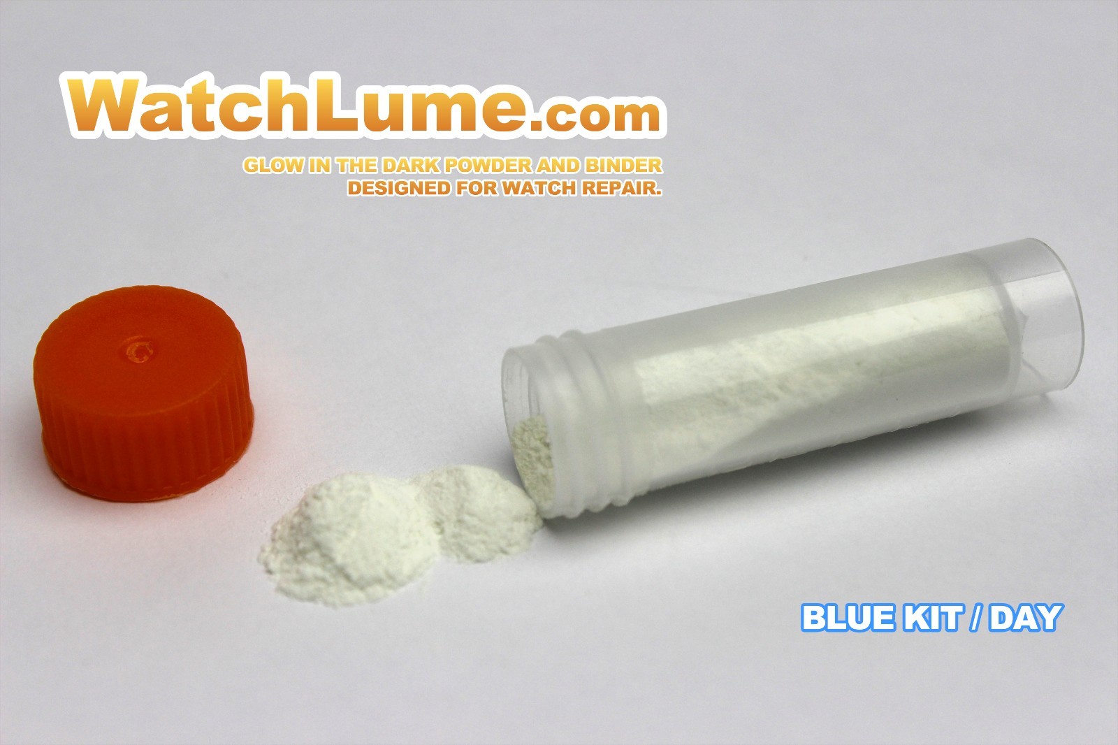 GENUINE WATCH LUME ™ – POWDER AND BINDER PASTE – BLUE GLOW IN THE DARK KIT