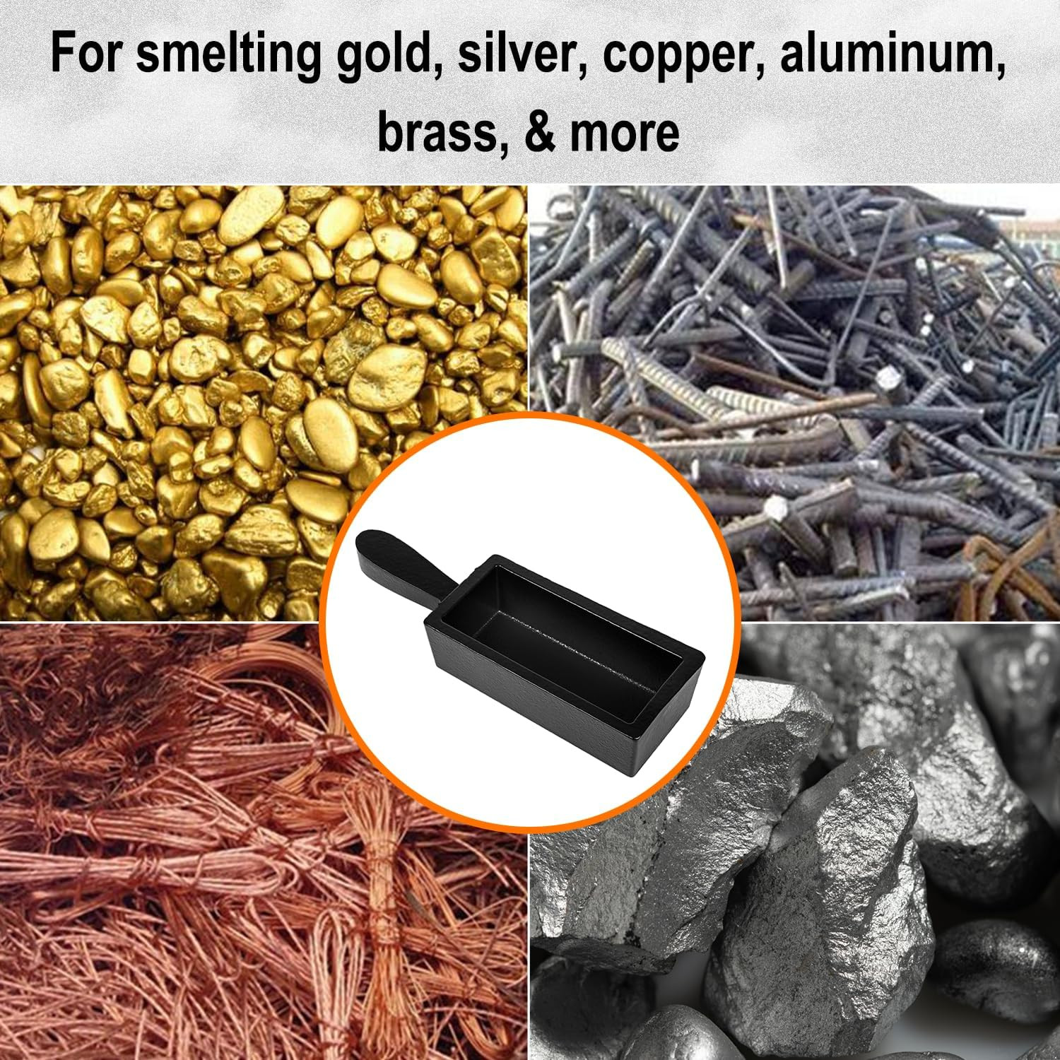 100 Oz Heavy Duty Troy Ounce Gold Bar Loaf Cast Steel Iron Ingot Mold for Meltin