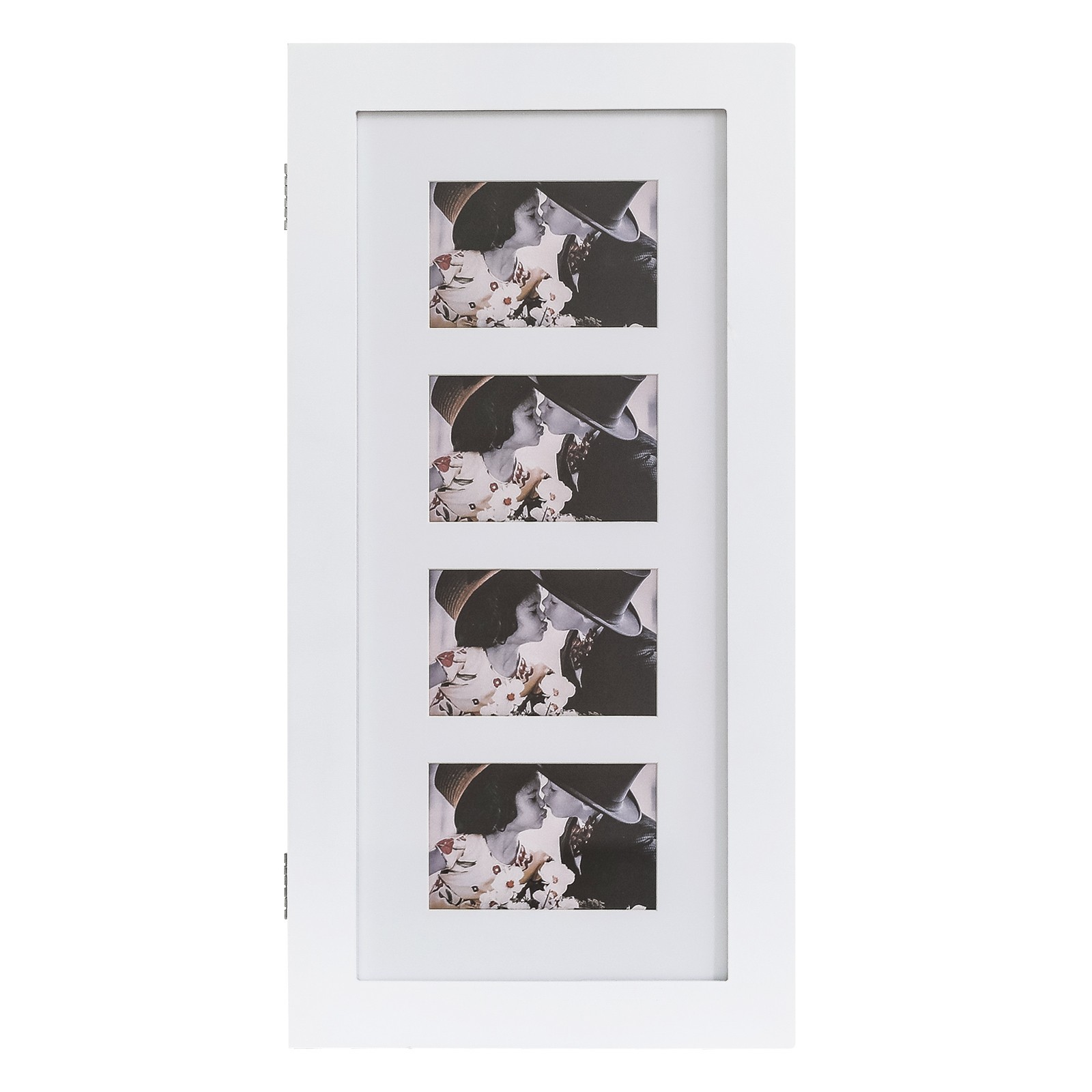 Simple PVC Wood Grain Coating Photo Storage Damp-proof Jewelry Mirror Cabinet