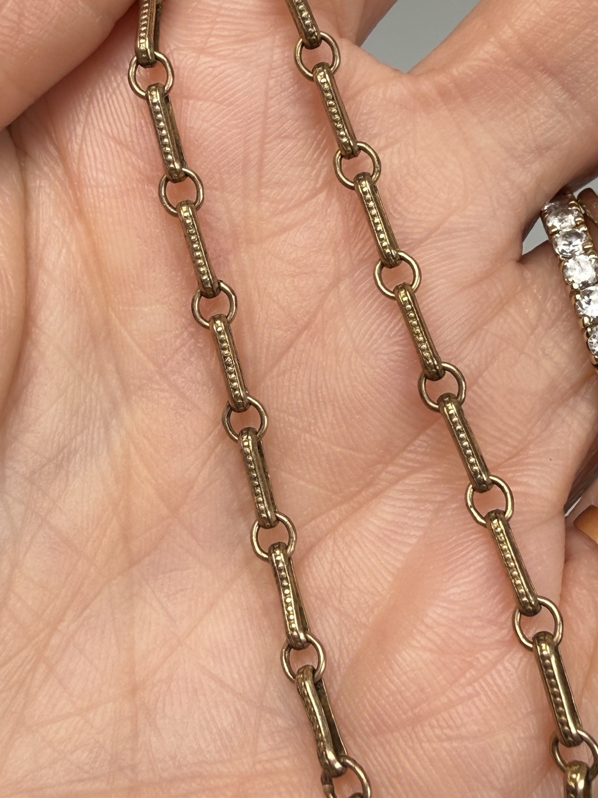 Vintage 1/20 12k Yellow Gold Filled Trombone 7.5”Bracelet Textured Dainty