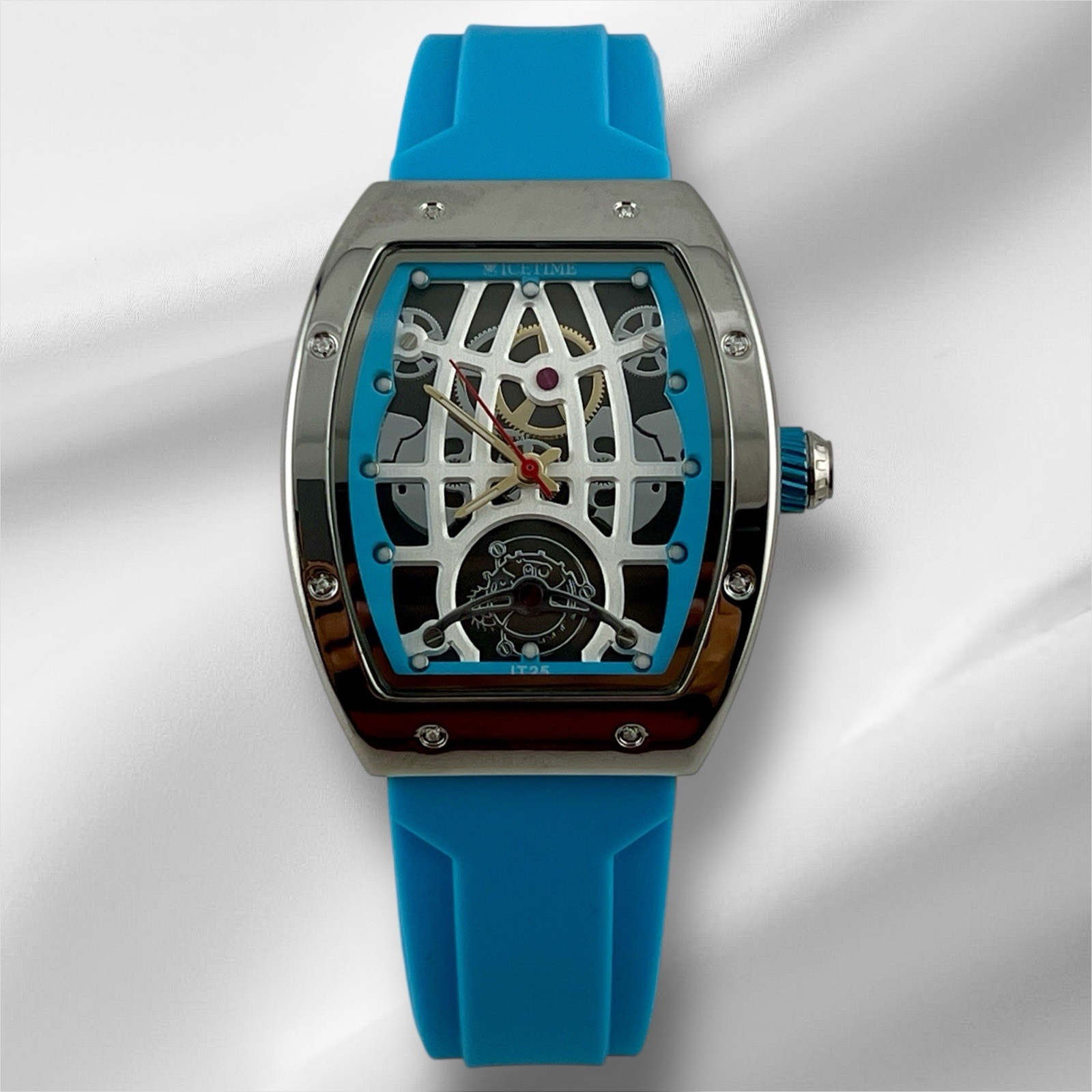 IceTime 33mm Blue Dial Steel Ladies Watch 0.10ct Diamonds IT25