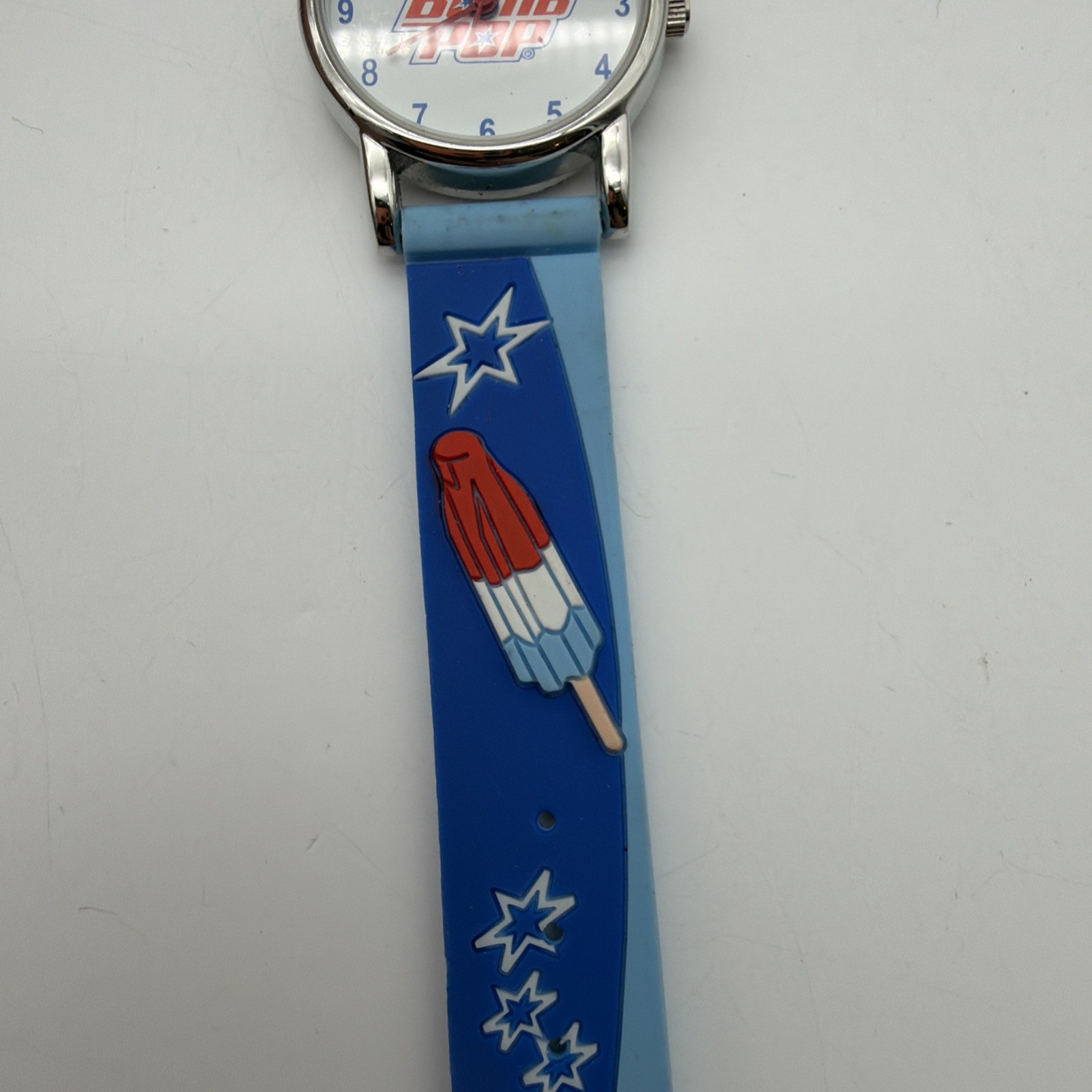 Vintage Bomb Pop Childrens Watch 2005, Blue Bunny Wells Dairy Novelty Watch NEW
