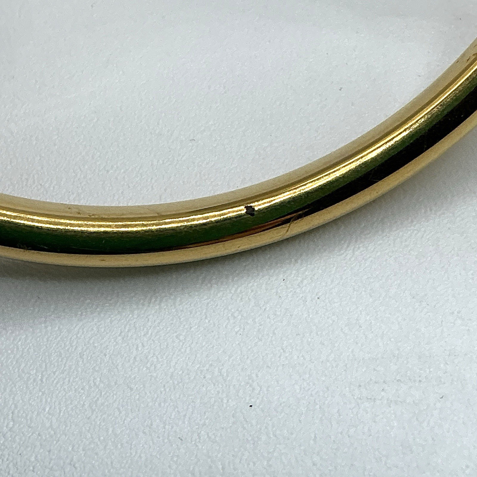 14k Yellow Gold RESIN CORE Milor Italy Bangle Bracelet Signed HAS CHIP See photo