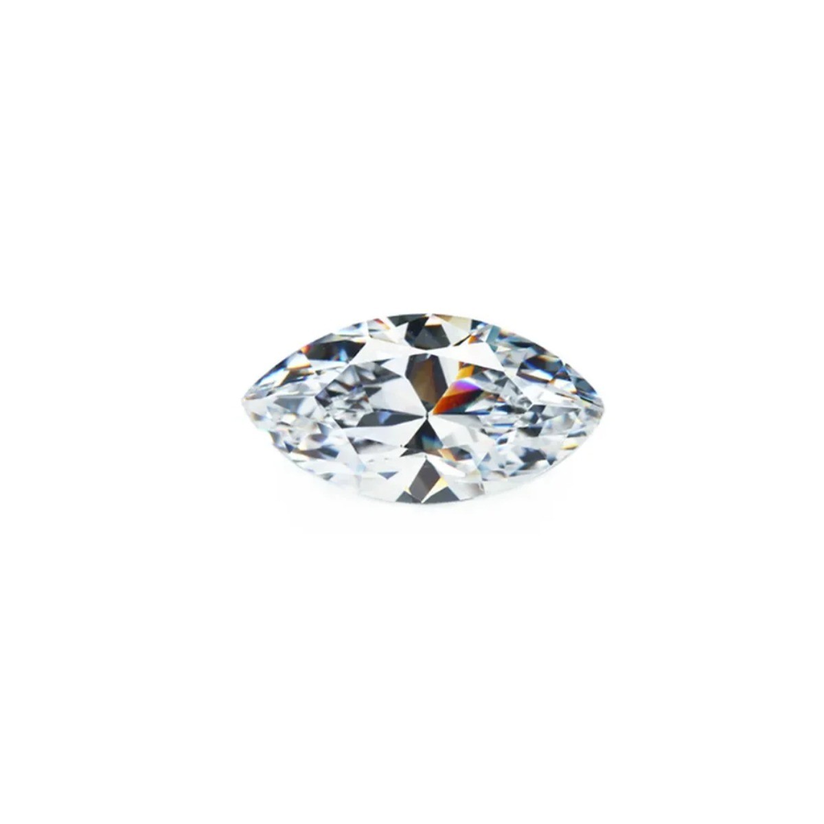 Cubic Zirconia Marquise Cut Gemstone Faceted Transparent White Cubic Zirconia