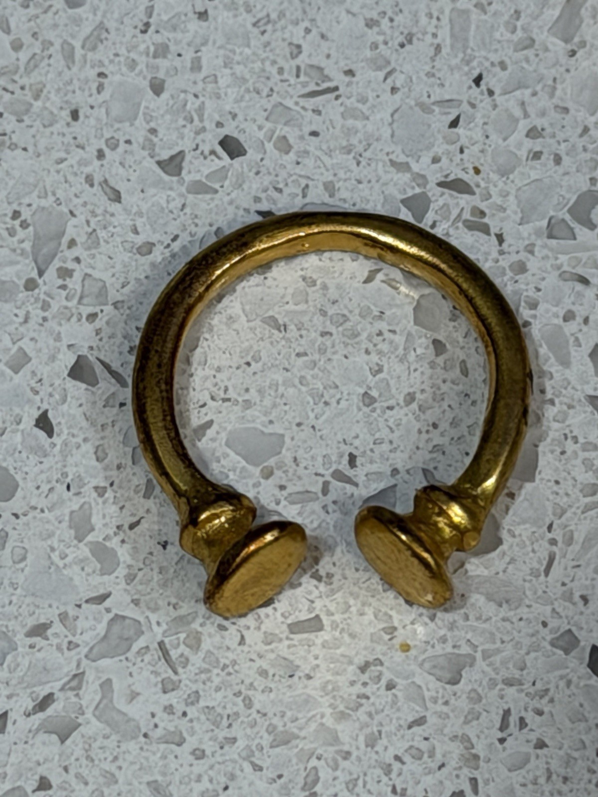Minimalist Matte Gold Tone Open Cuff Size 7.25 (Slightly Adjustable)