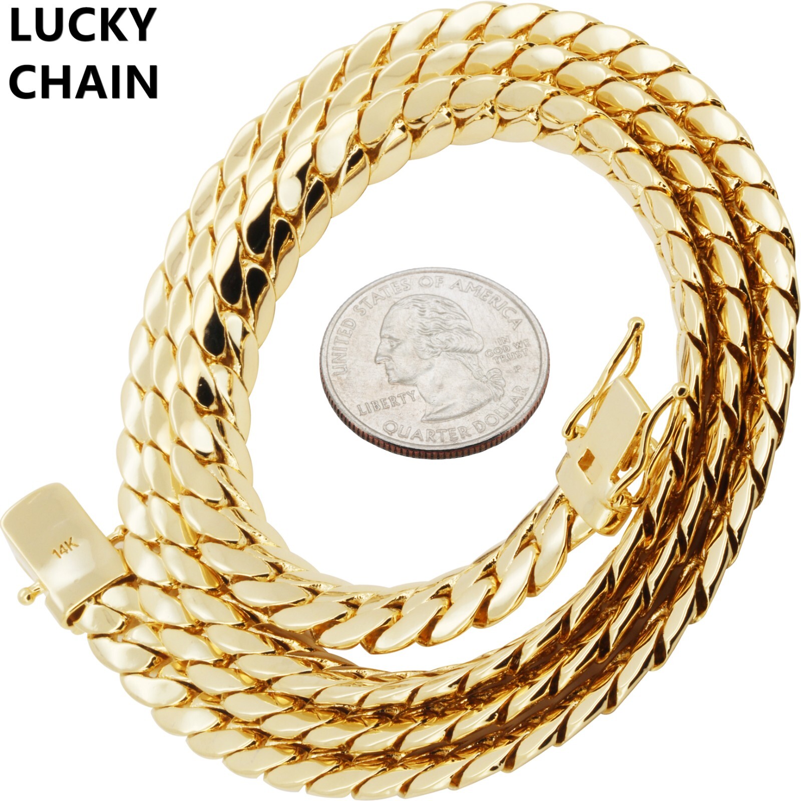 8.5”-30”14K GOLD FINISH MIAMI CUBAN LINK CHAIN OR BRACELET 9MM 32g-110g A28