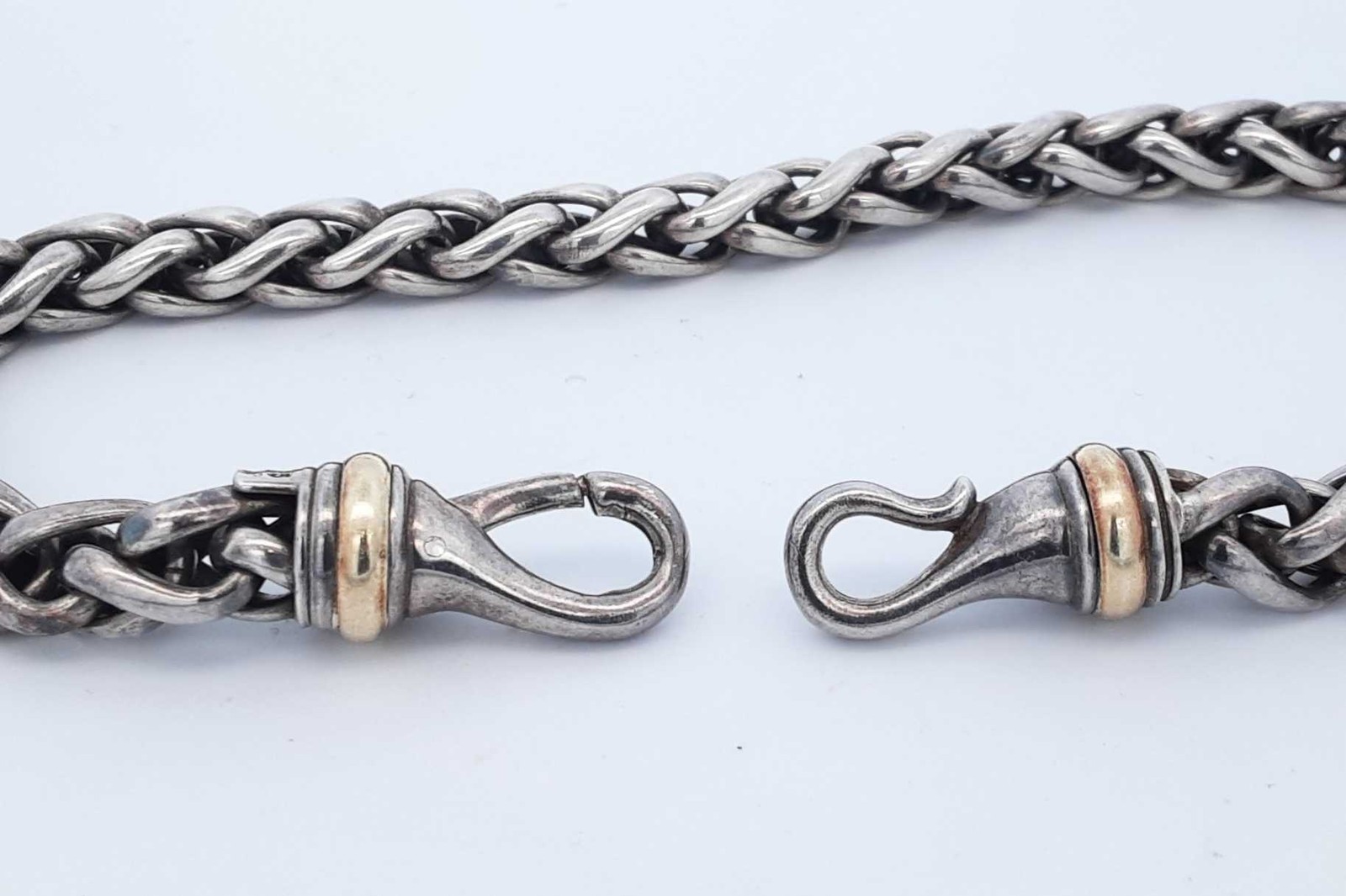 David Yurman Sterling Silver Wheat Chain Necklace 99.3 Grams 17 Inch Eb0626wxzde