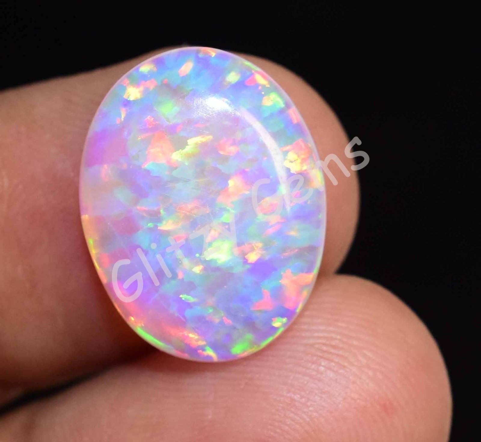 Natural Milky White Play Of Color Fire Opal 5.25 Ct Cabo Certified Gemstone