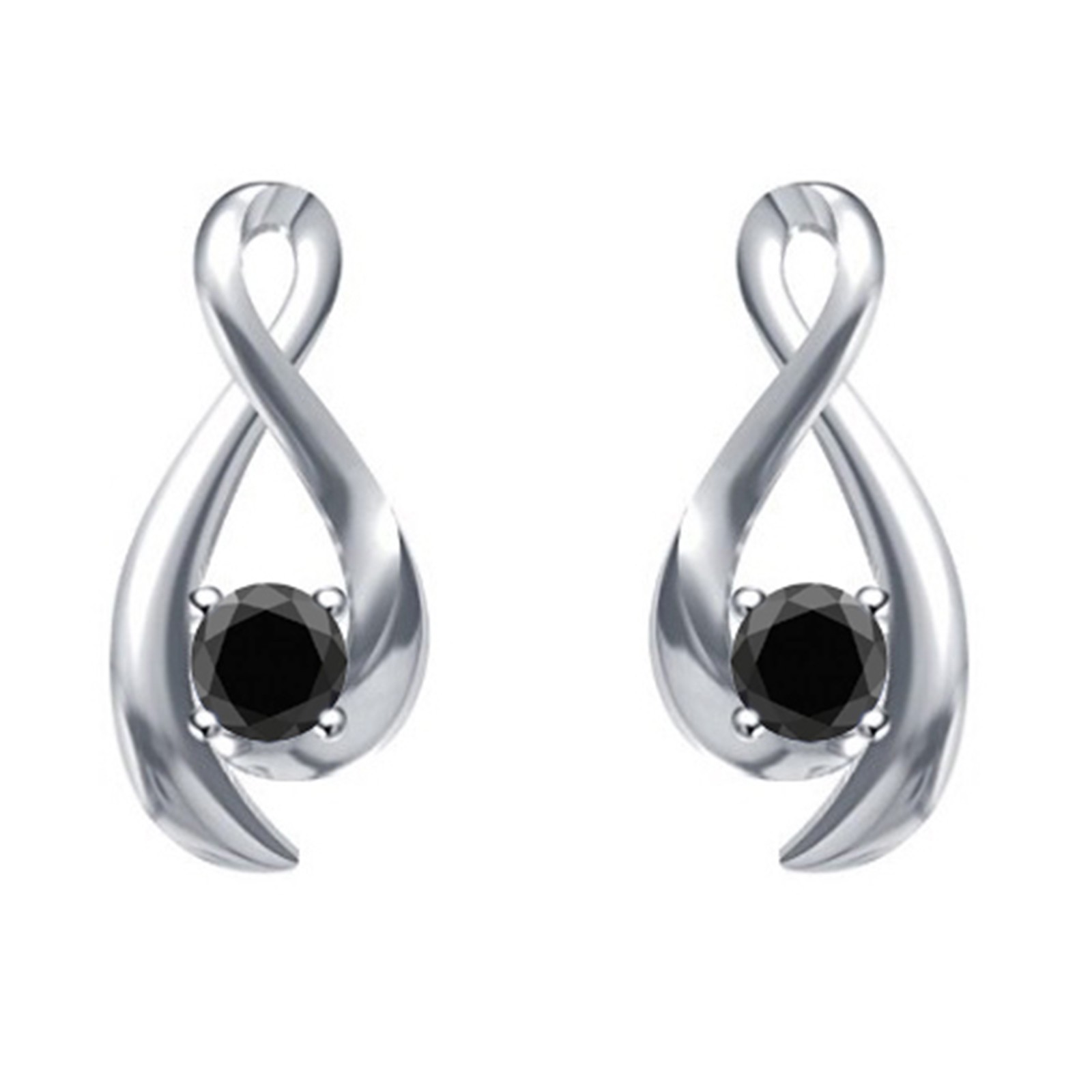 3.00 Carats Natural Jet Black Diamond Women’s Studs In 925 Silver – Tariffs Free