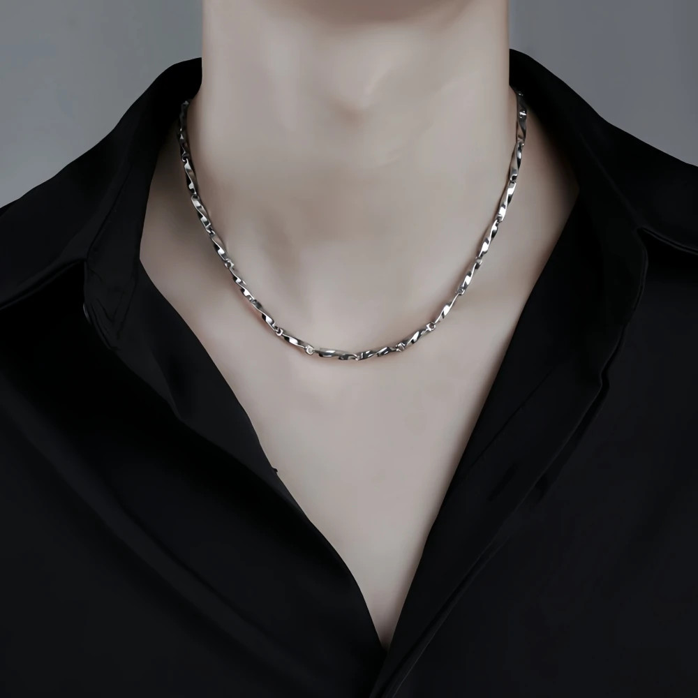 Hip Hop Möbius Titanium Steel Necklace For Man Woman Trendy Luxury Non Fading Cl