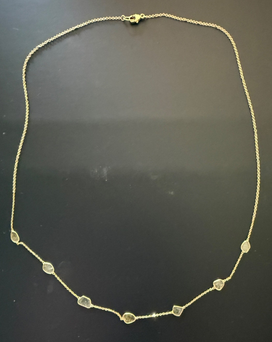 Emily Amey 14k Yellow Gold Diamond Slice Station Necklace 16 in – One of a Kind!