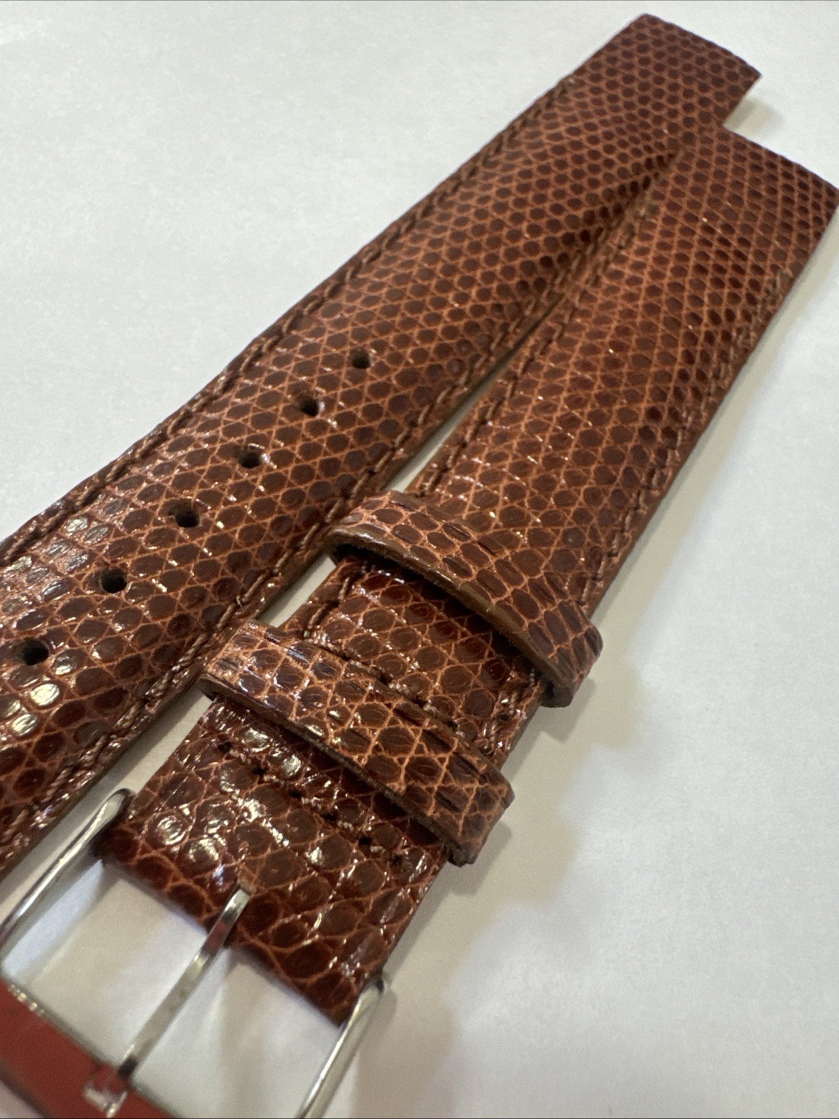Brown Lizard Grain 17mm Open Ended Watch Strap Brand New Liz17