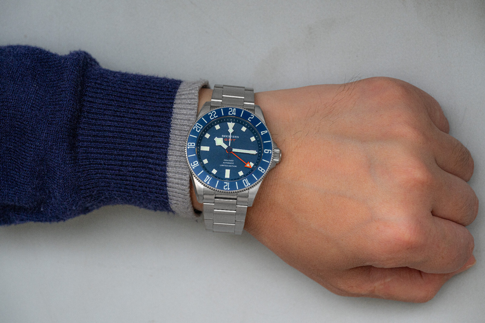 1PC SEESTERN S462.E Titaniumn GMT Professional Diver Limited Edition Mens Watch