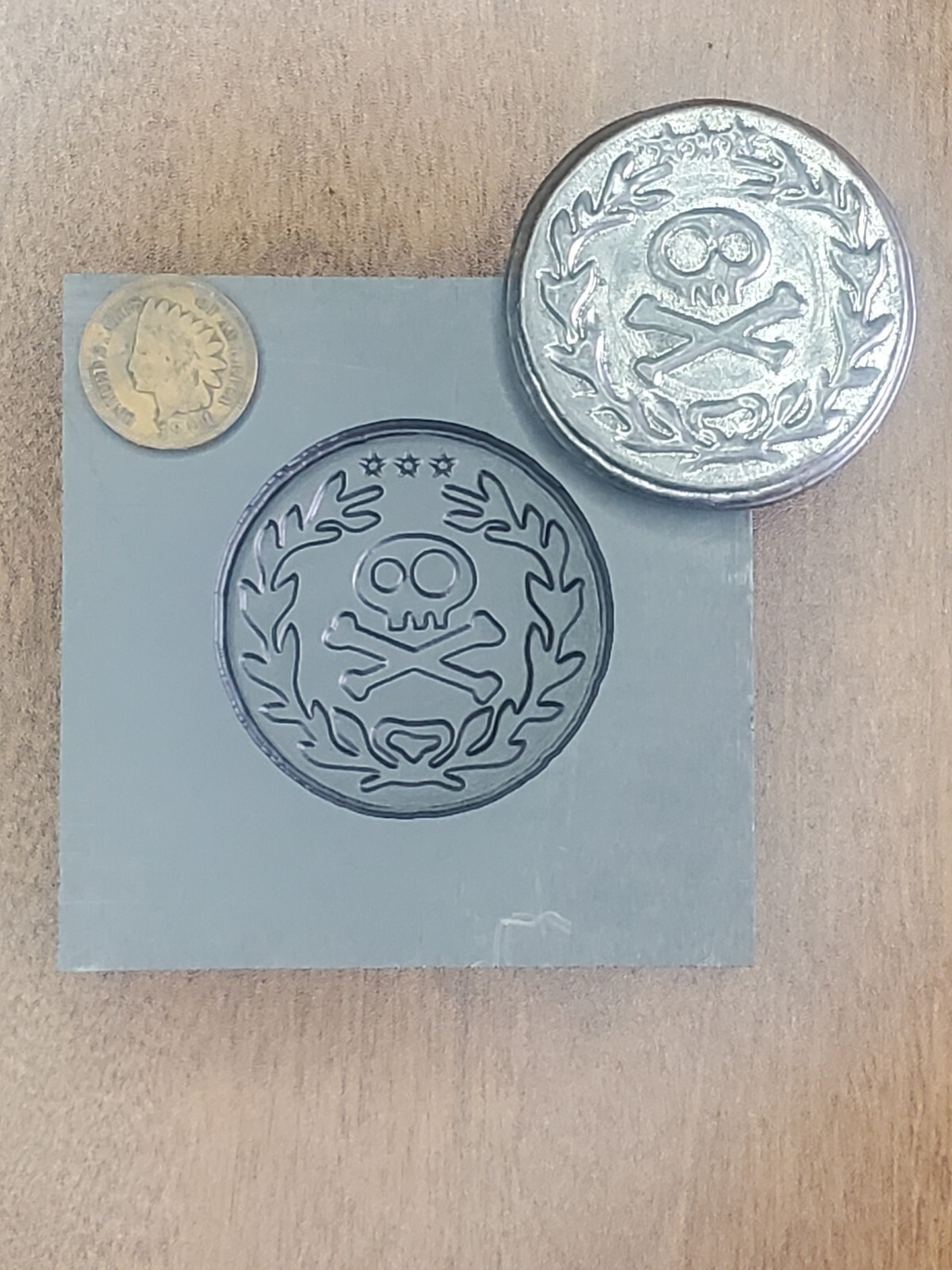 Cross Bones 3D Graphite Ingot Mold Gold Silver Copper Tin Melting Casting