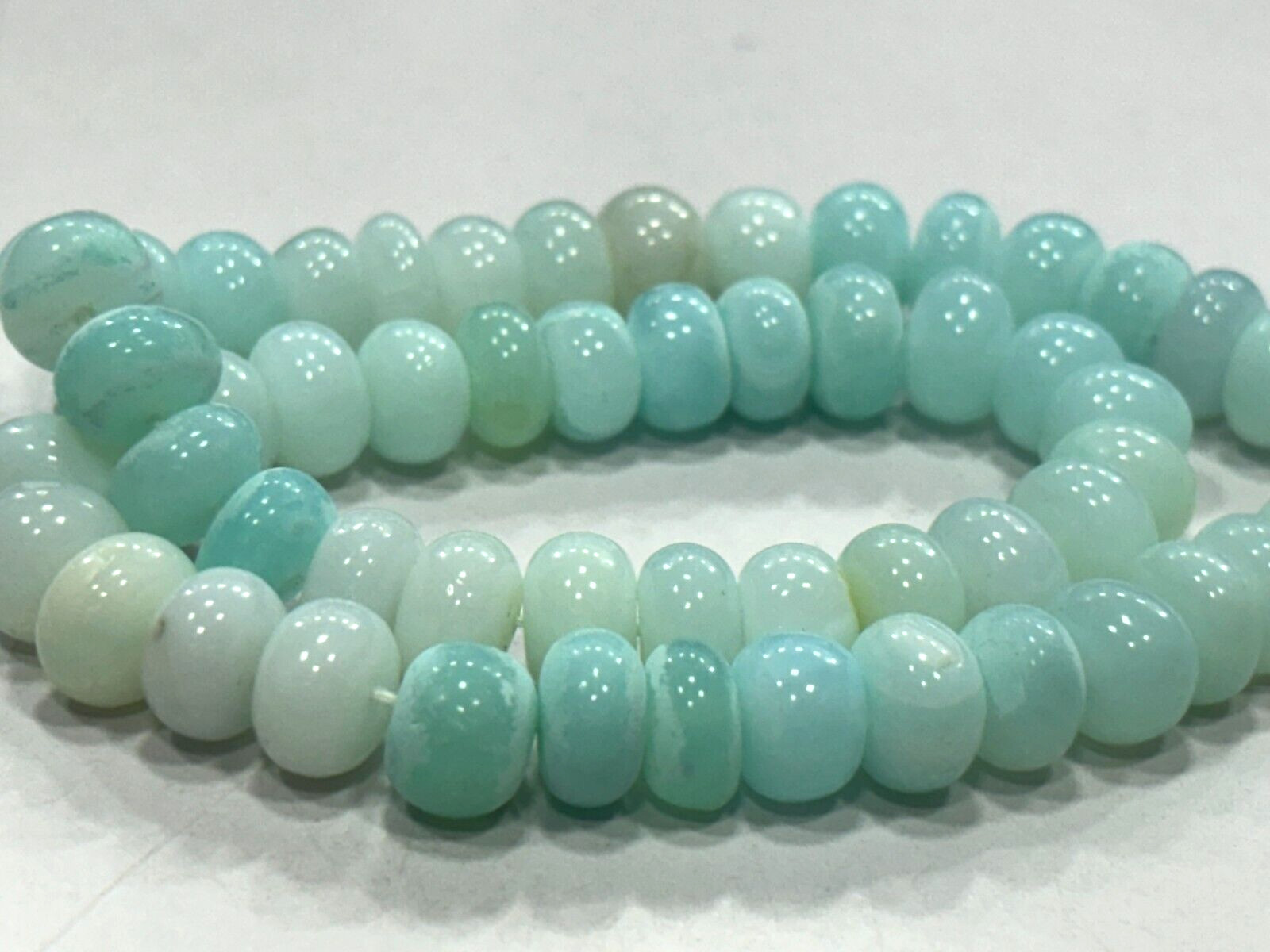 Peruvian Opal Roundelle Smooth 8.5-9 mm Gemstone Beads 16 Inch 1 Strands