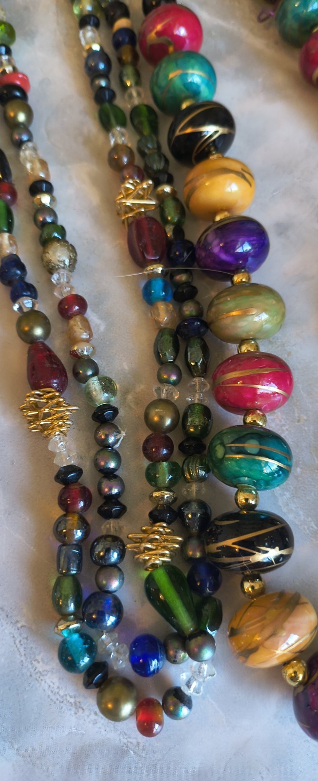 Huge Vintage Jewel Tone Wood Metal Enamel Earring Necklace Bracelet Jewelry Lot