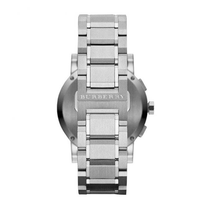BURBERRY MENS WATCH STAINLESS STEEL SILVER STRAP WITH BLUE DIAL BU9363 GENUINE
