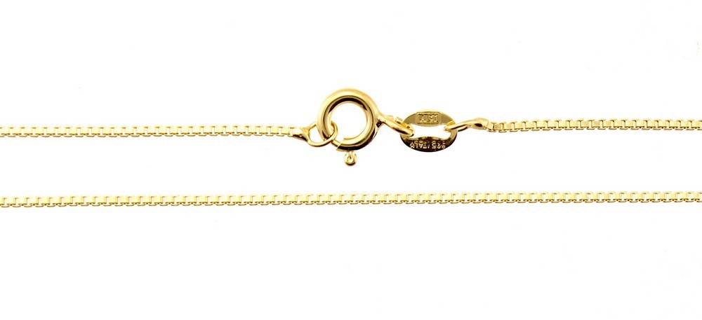 Sterling Silver Vermeil Box Chain 24-inch Long