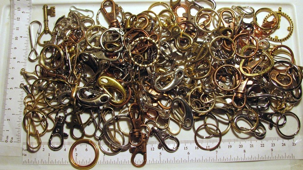 MIXED LOT of FINDINGS: Key Rings, Clasps, Hooks, Swivel Clips + ~ You Pick Qty