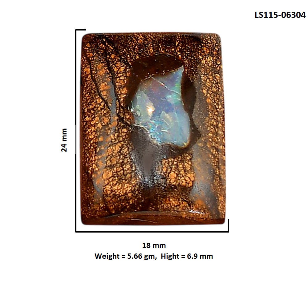 Natural Boulder Opal 18x24x6.9 mm Baguette Shape Polished Gemstone LS115-06304