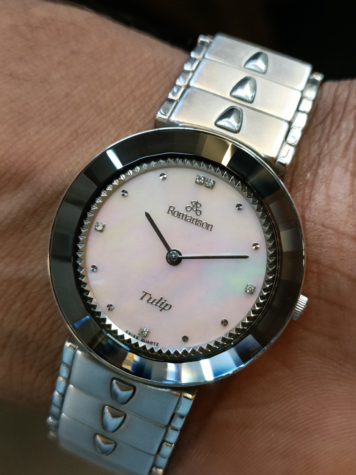 ROMANSON TULIP QUARTZ MOTHER OF PEARL DIAL UNISEX ADULT WORKING CONDITION