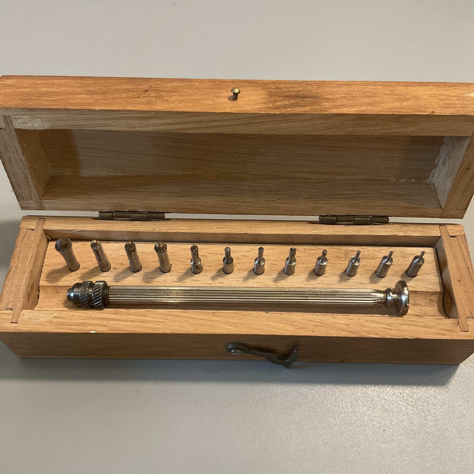 Watchmaker Estate Vintage WATCHMAKER COUNTERSINKS Original Wood Case