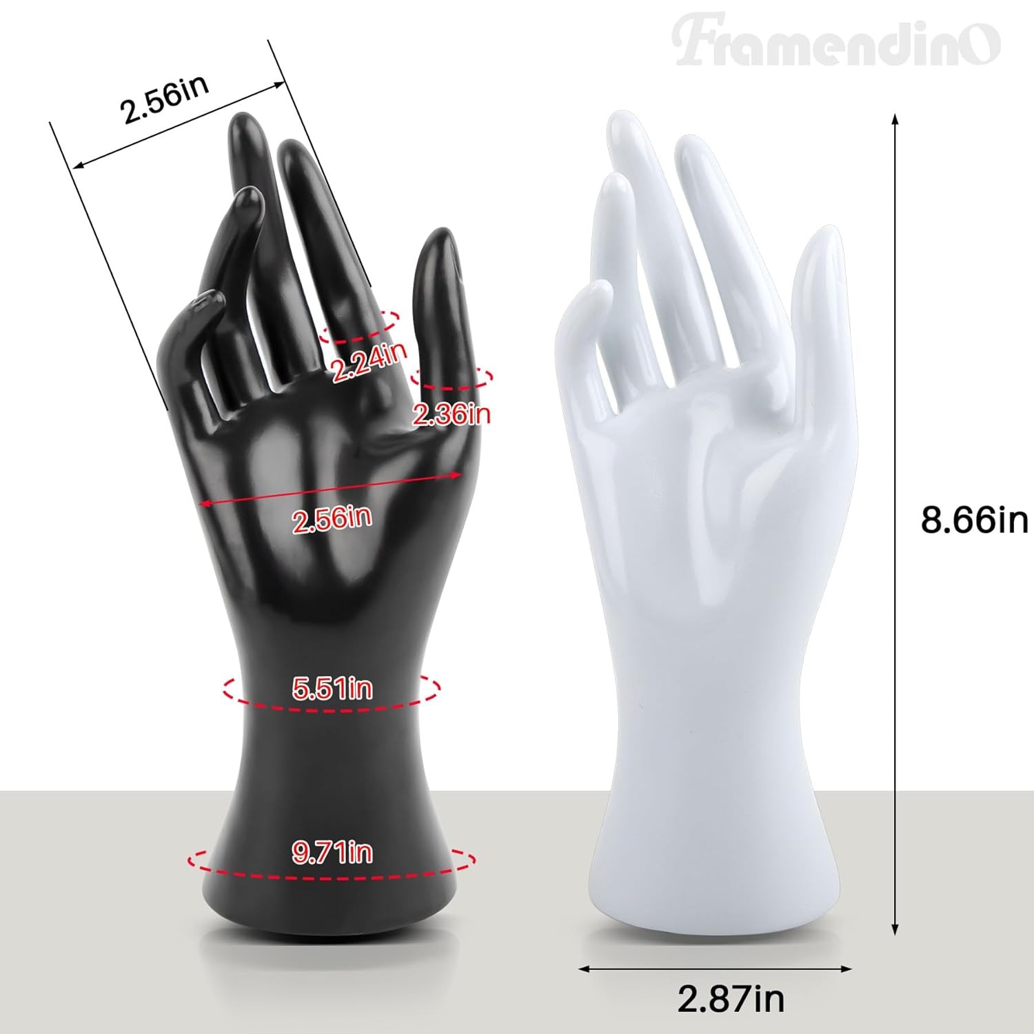 Framendino Female Mannequin Hand Jewelry Display Holder Stand for Bracelet Neck