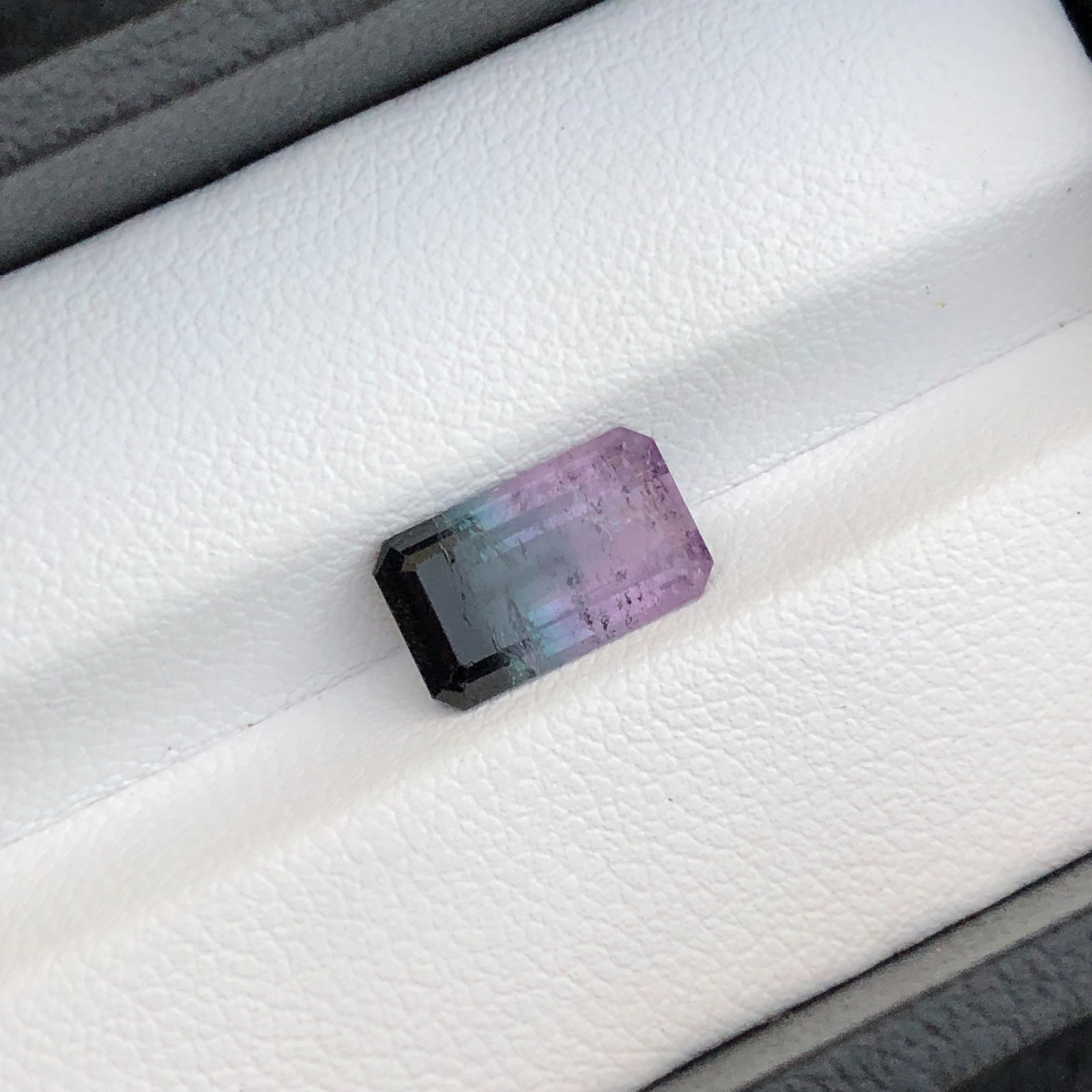 2.95 Carat Natural Loose Tri Tourmaline Emerald Cut Gemstone | Unheated