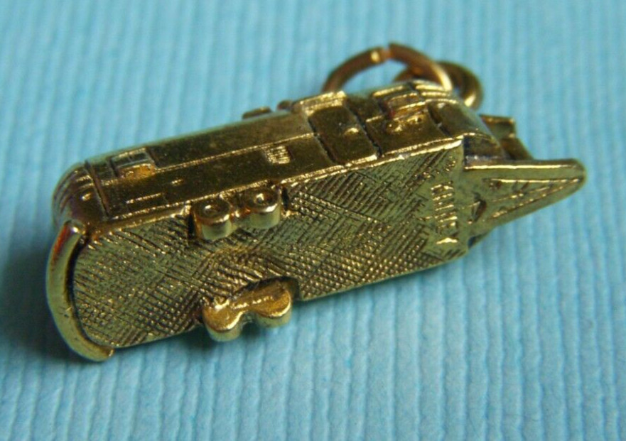 Vintage Kinney travel trailer RV gold tone charm