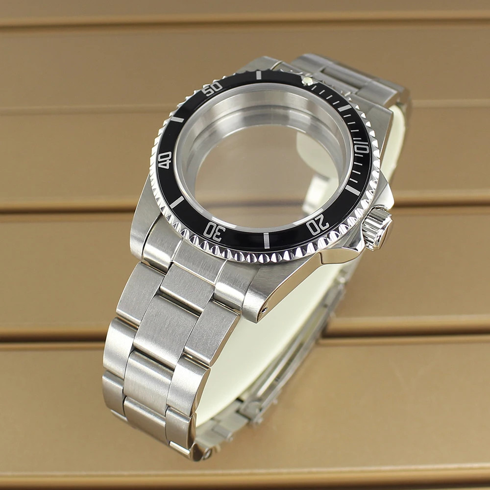 38mm Retro Submariner Watch Case Strap Sapphire Glass For Seiko Nh35/36 Movement