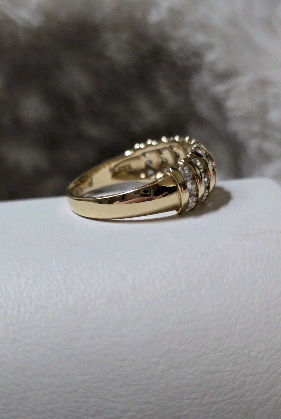 Ross Simons 18k Yellow gold Sterling silver channel Wedding Band Ring