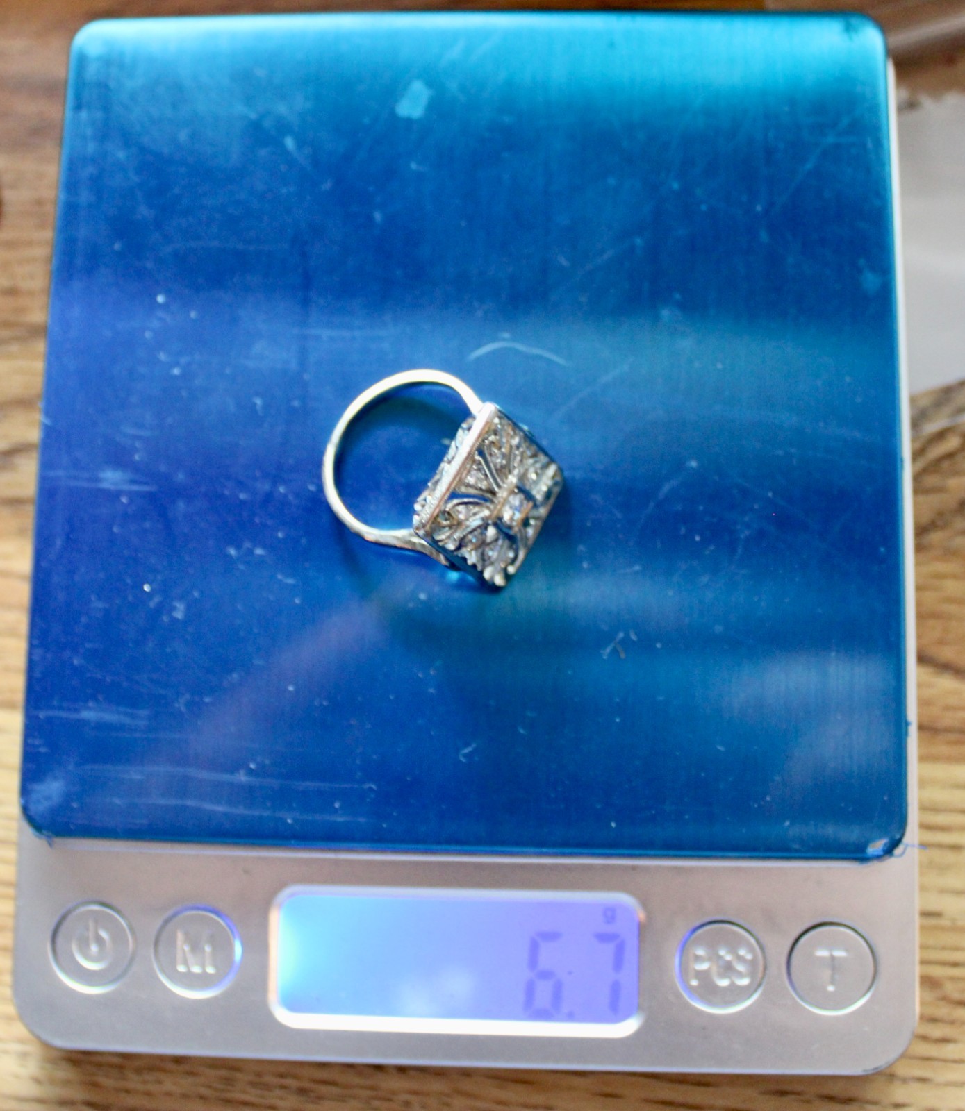 Gorgeous Antique 14K White Gold Ladies .45 Ctw Diamond Cocktail Ring, 6.7 Grams