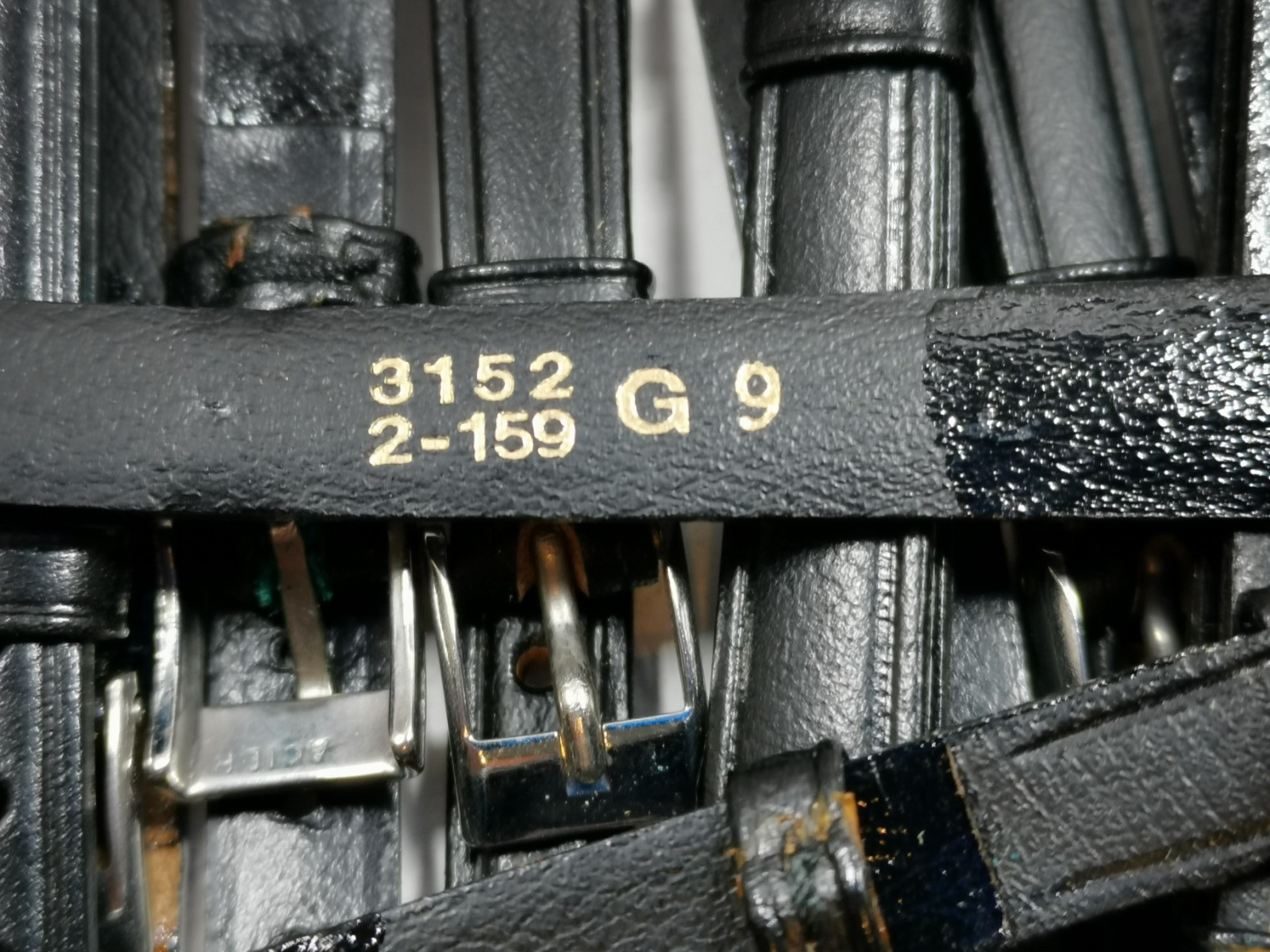Lot 20 x Vintage Watch Straps Black Leather Open-Ended Glue-On 9mm G9 NOS