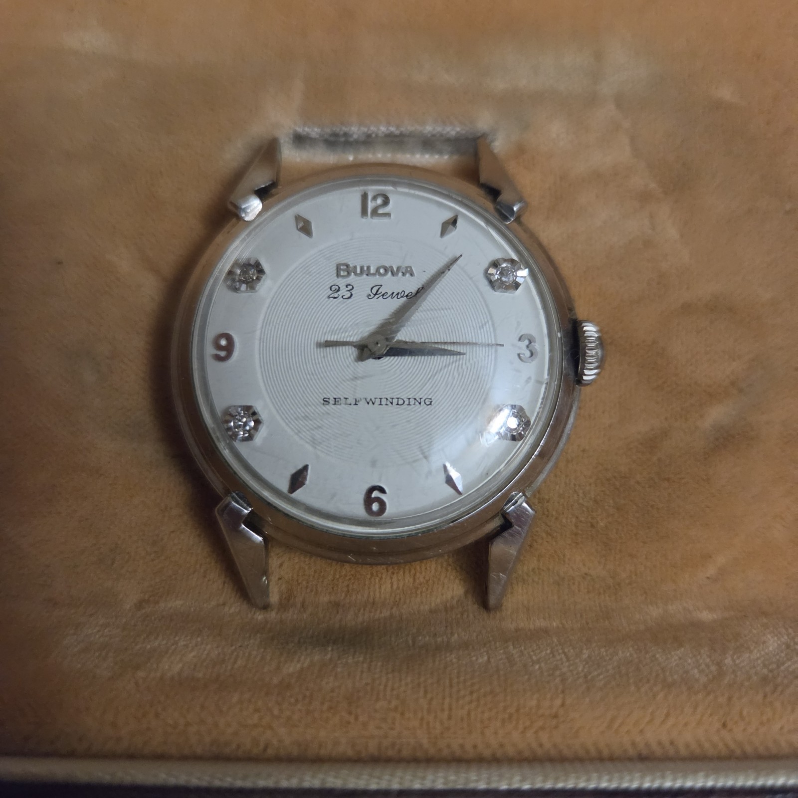 Bulova 23 Jewels Self-Winding Dress Watch Gold Filled Diamond Markers
