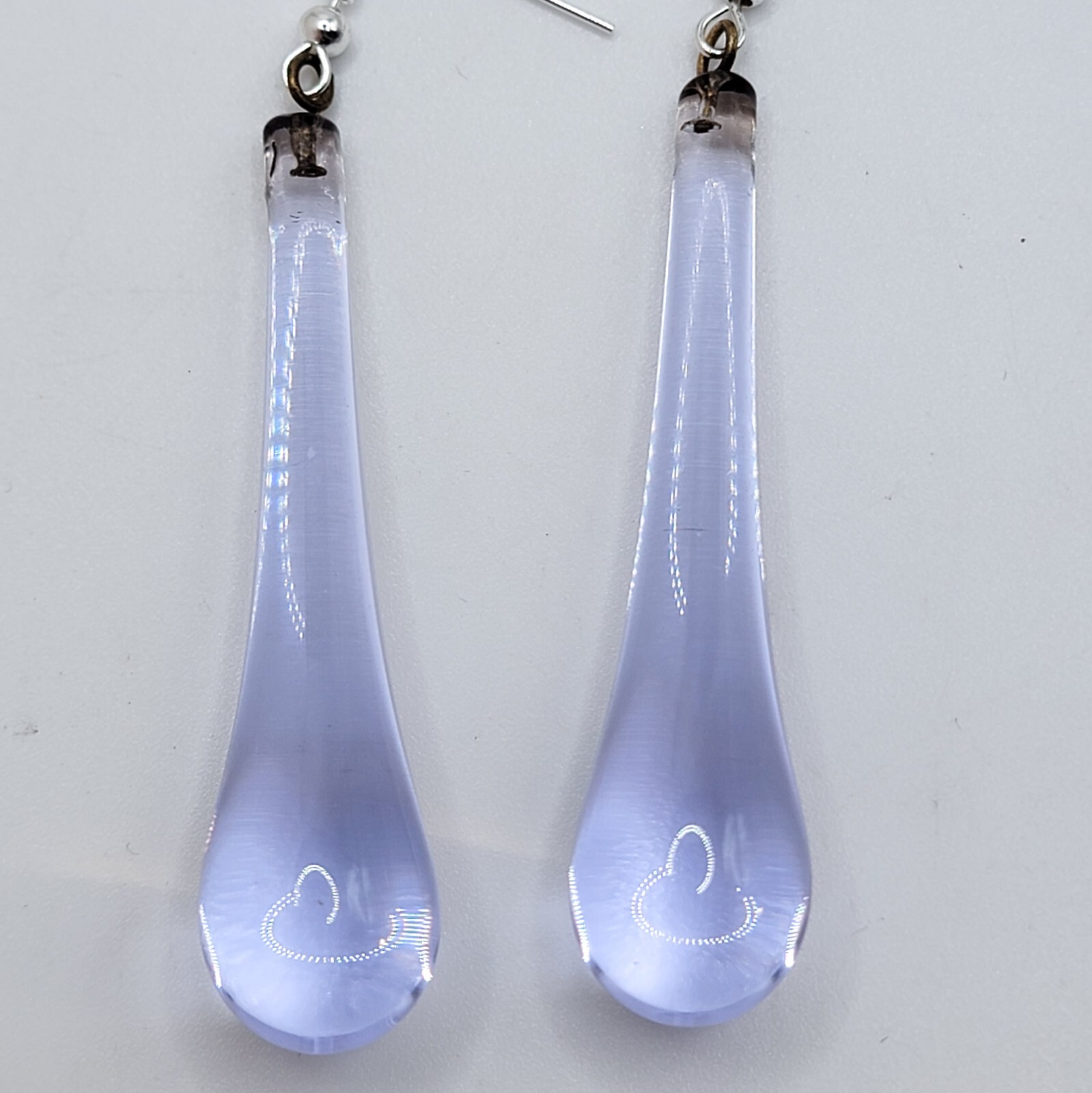 Sterling Neodymium Glass Earrings Alexandrite Glass Murano Glass Drops