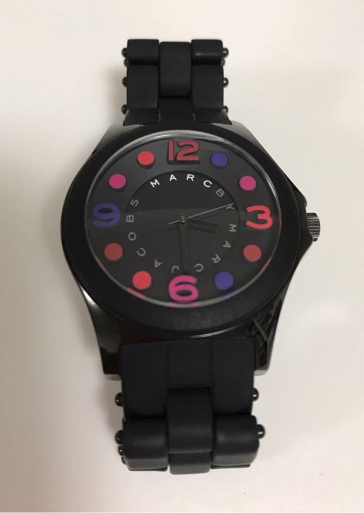 MARC BY MARC JACOBS Ladies’ Wristwatch Black Rubber MBM2543 Quartz Black Pink Pu