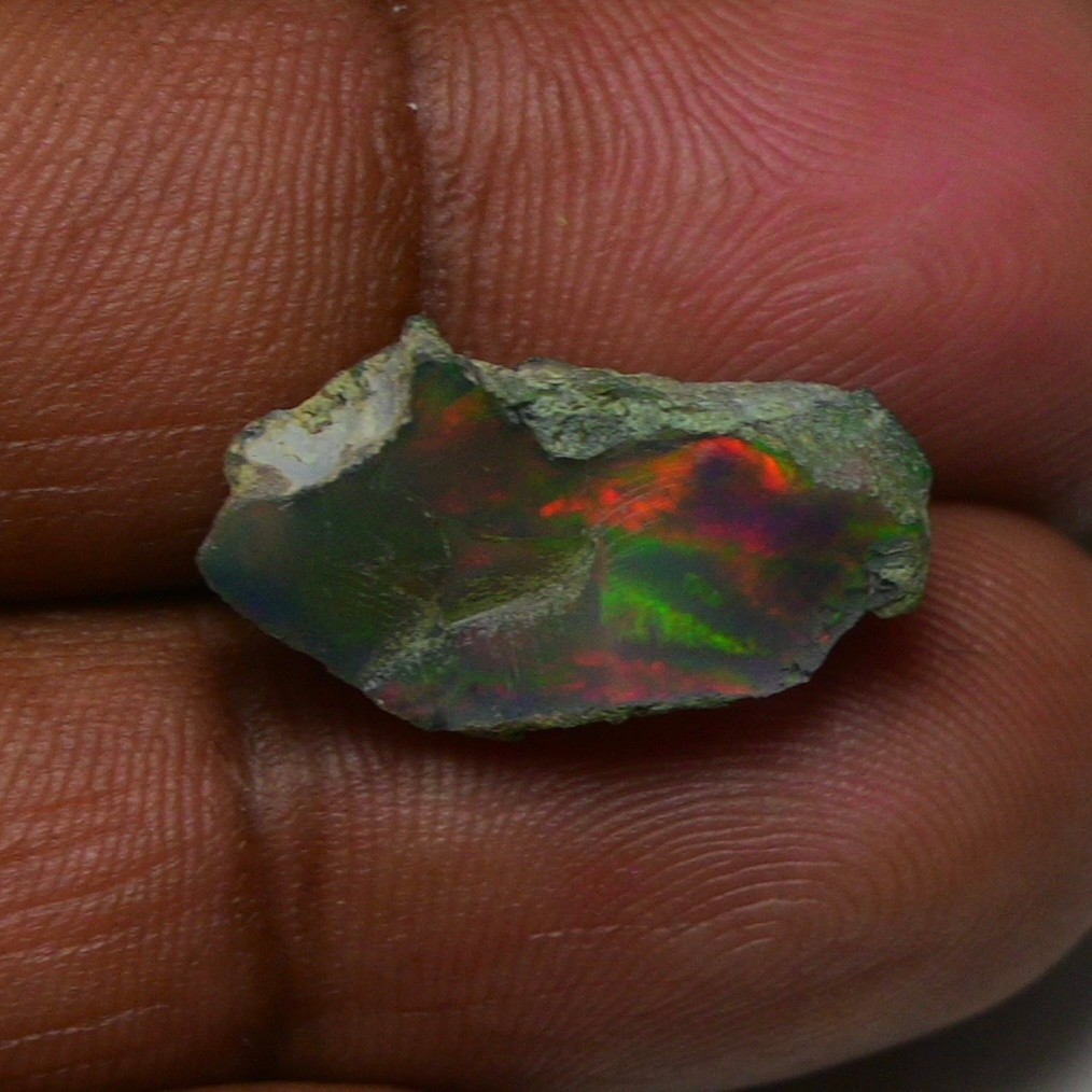 Jewelry Grade Black Opal Rough 6.45 Cts, Natural Ethiopian Raw, Neon Fire Opal