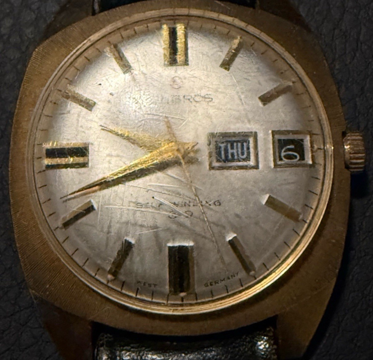 1960’s Vintage Helbros Men’s Day-Date Automatic Watch West Germany – Very Nice!