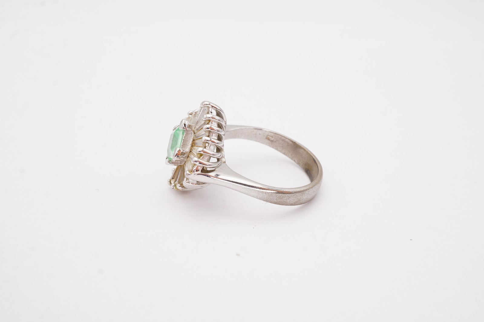 Sterling Silver 925 Lab-Created Green Spinel CZ Ring Size 10