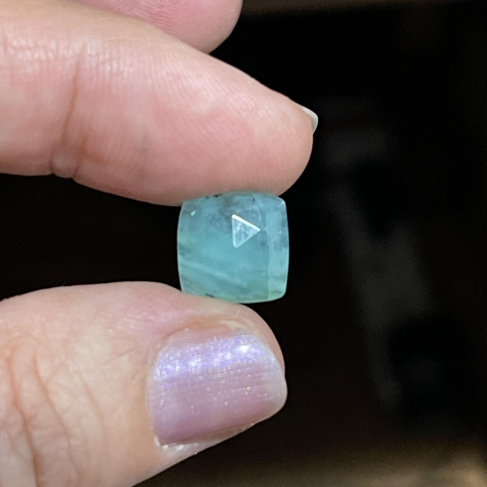 15.4ct 10-30mm 4pcs Lot Blue Peruvian Opal Cabochon Rose Cut Faceted Gems