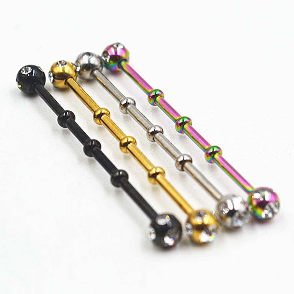 1pc 14G Industrial Scaffold Barbell Surgical Steel Ear Cartilage Helix Piercing