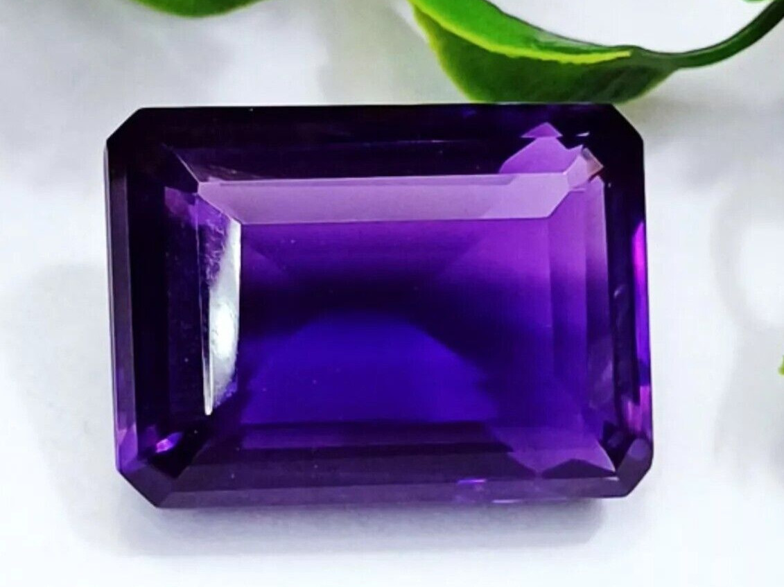 Natural Violet Amethyst Emerald Cut 95+ Ct Loose Gemstone For Pendant Making