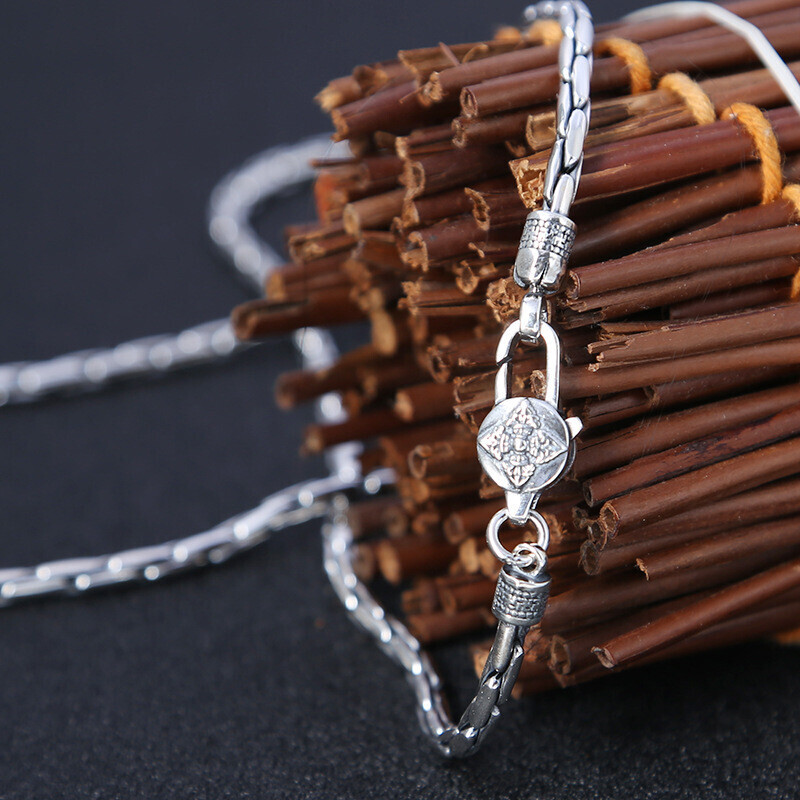 Real 925 Sterling Silver Necklace Men Women 3mm Long Box Snake Link Chain