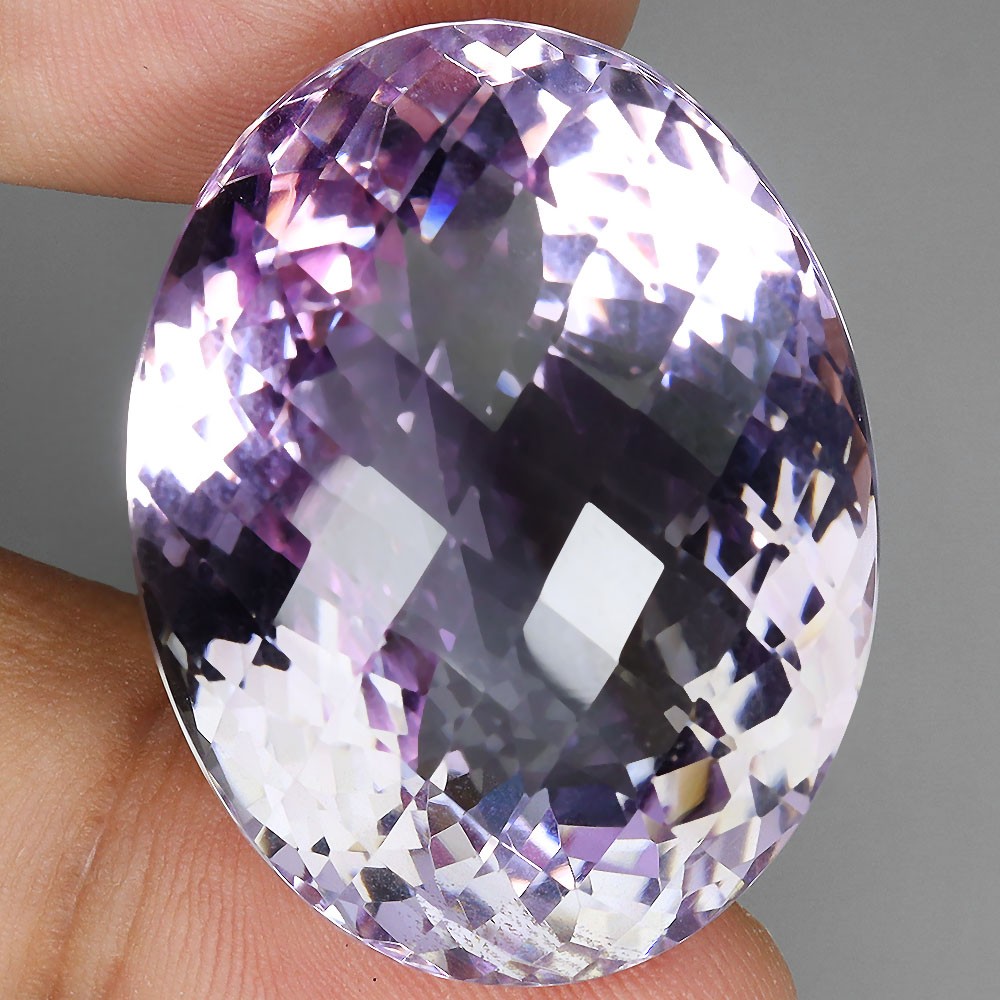 Oval Cut Natural Unheated Pink Amethyst Bolivia 97.20ct 33x25mm Museum Gemstone