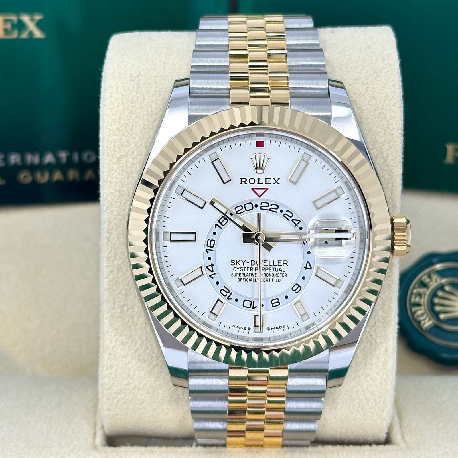 Rolex Sky-Dweller, Oystersteel, 18k Yellow Gold, Ref# 336933-0006, Unworn 2023