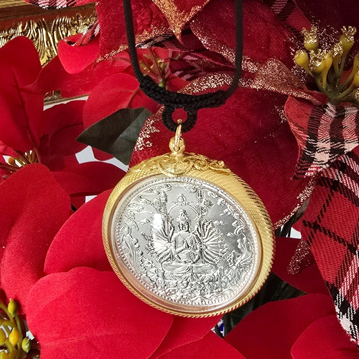 Thai Energy Mercy Kwan Yin Pendant Necklace Thousand Arms Goddess Guanyin