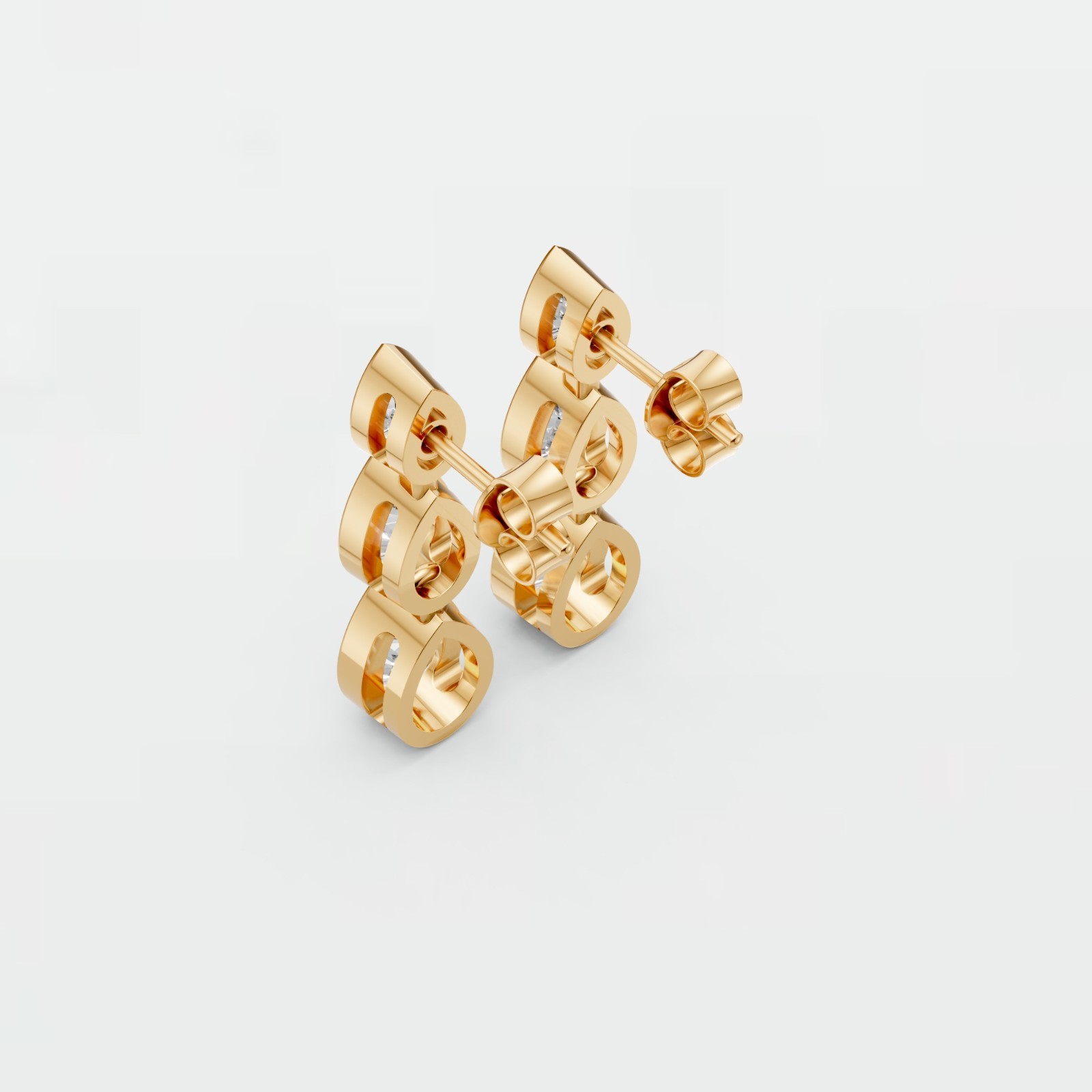 Modern 1.98 CTW Pear Lab Grown Diamond Drop Solid Gold Dangle Earrings
