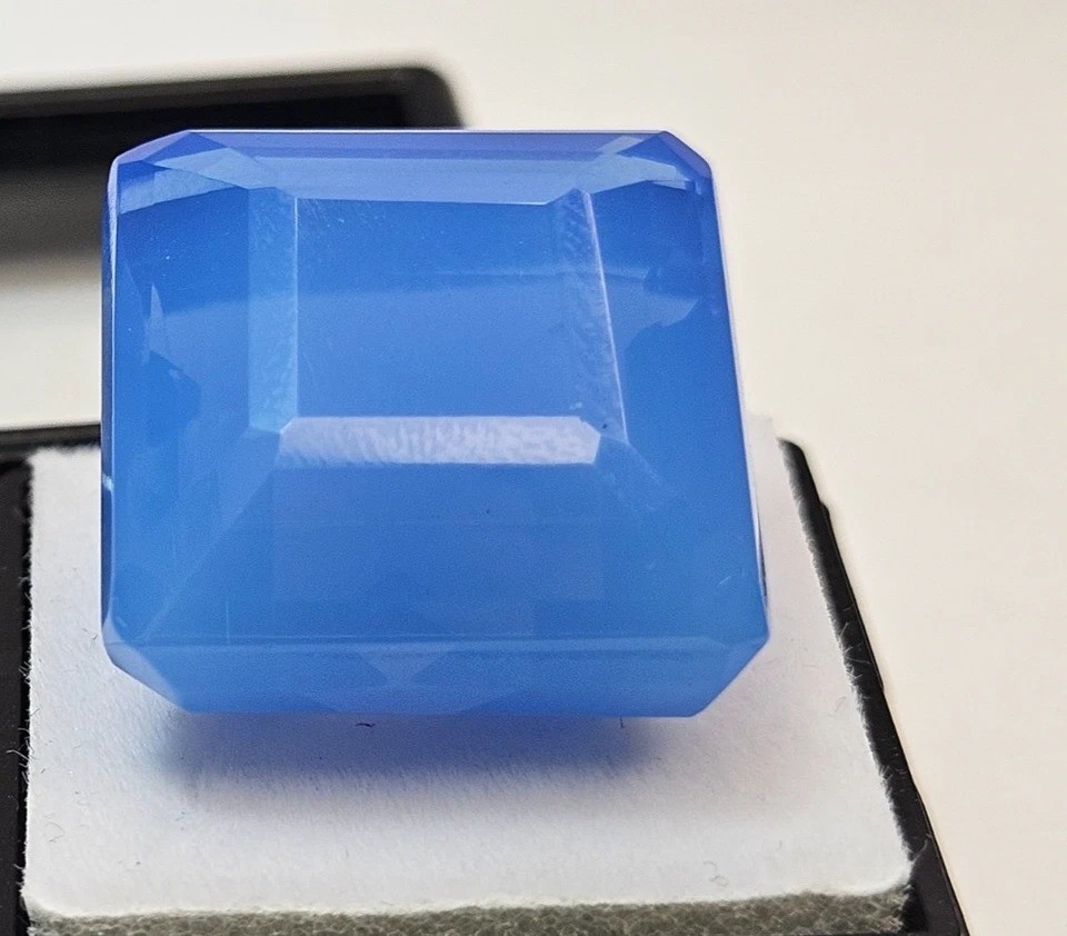 Superb Square Cut Cornflower Blue Opal Welo 58-60 Ct Natural Loose Gemstone