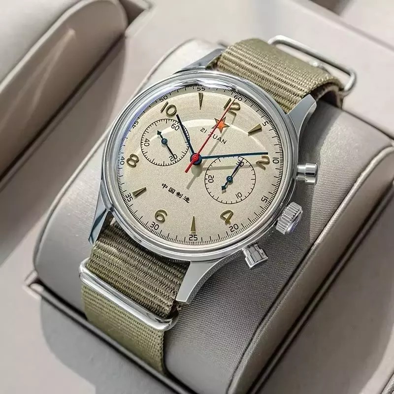 Seagull 1963 Quartz Sapphire Chronograph Watch 40mm Waterproof Luminescent
